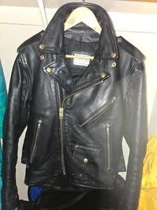 Vintage PARK V SIZE 38 Medium Leather Motorcycle Biker Chopper Jacket USA Made - Picture 1 of 11
