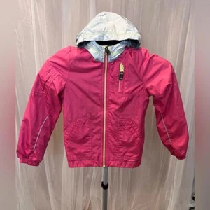 ✨ London Fog Girls’ Pink & Silver Hooded Windbreaker – Size 7/8 ✨ - Picture 1 of 6