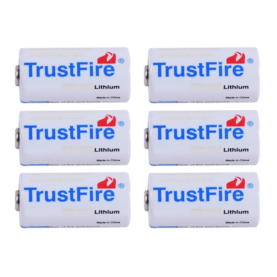 6pcs 1400mAh CR123A 123A CR123 Lithium Batteries Trustfire 3V 3.0V Battery Cell - Image 1 of 4