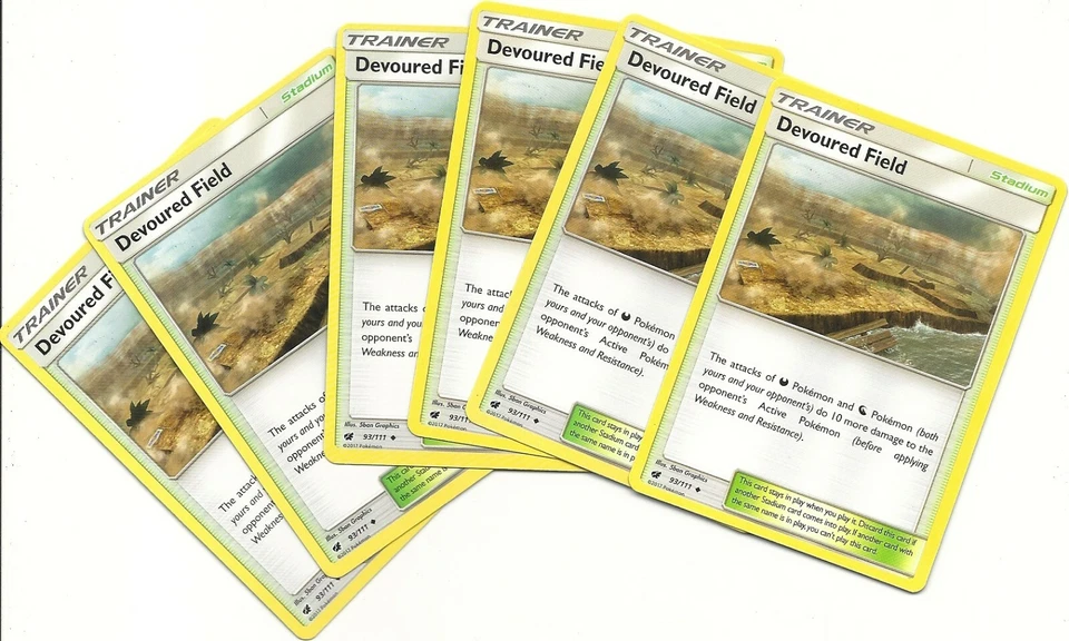 6x DEVOURED FIELD 93/111-CRIMSON INVASION Pokemon Card- Uncommon -NM/MINT - Image 1 of 1