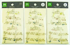Making Memories Wire Words Family Set Scrapbooking Embellishments 3 Pack Lot - Picture 1 of 6