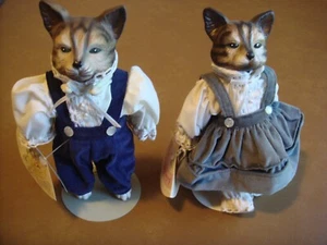 Two Victoria Ashlea Originals Cat Dolls - 1986 - Clayton & Carla - with stands. - Picture 1 of 16