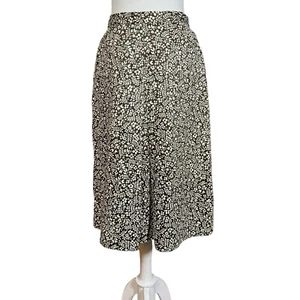 Vintage Anne Klein USA Union Made gefüttert 12 braune Blumen Mittelfaltentaschen - Bild 1 von 12