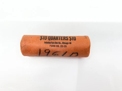 GEM, B.U.__ ORIGINAL,-1961-D, ROLL  Orig.$ 10 Washington Silver Quarter Shotgun Cover