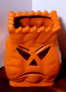 Keramik Halloween Luminaria Leuchte Jack-O-Laterne Kerzenhalter Vintage - Bild 1 von 5