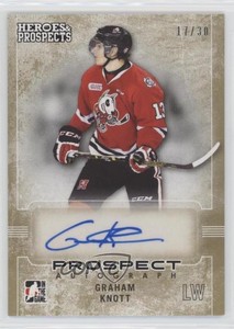 2014-15 ITG Heroes and Prospects Prospect Auto Gold /30 Graham Knott #31 Auto