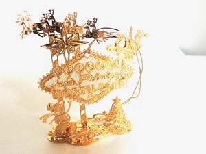 2016 Danbury Mint FABULOUS NORTH POLE Gold Christmas Holiday Ornament Santa Tree - Picture 1 of 4