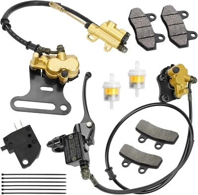 Front Rear Hydraulic Disc Brake Caliper Cylinder Pads Kit For SSR 125cc 110cc  - Image 1 of 4