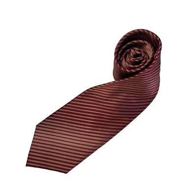 Corbata Kenneth Cole Reaction para hombre a rayas rojas seda hecha a mano oficina preppy Foto 1 de 4