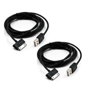 2X 10FT 30-PIN USB SYNC POWER CHARGER BLACK CABLE CONNECTOR IPHONE 4S IPOD IPAD - Picture 1 of 1