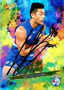 Signed 2017 WESTERN BULLDOGS AFL Card LIN JONG - Picture 1 of 2