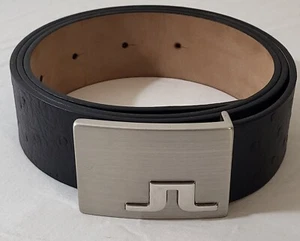 Mens J Lindeberg Black Genuine Leather Belt Size 36 in / 100cm LIKE NEW - Foto 1 di 12