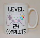 Level 24 Complete 24th Birthday Mug Can Personalise Video Game Retro Gamer Gift