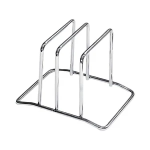 Long Persistent 2 Slot Stainles Steel Chopping Board Rack Kitchen Countertop - Picture 1 of 8