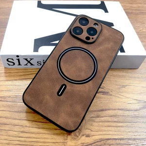 Stoßfeste Lederhülle für iPhone 17 16 15 14 13 12 11 Air Pro Max MagSafe - Bild 1 von 20