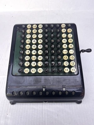 Vintage Burroughs Calculator Adding Machine 5 10 Column Row Key Driven 1915 BH - Image 1 of 4