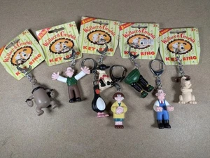 Set Of 8 Vintage Wallace & Gromit Key Rings - Foto 1 di 10