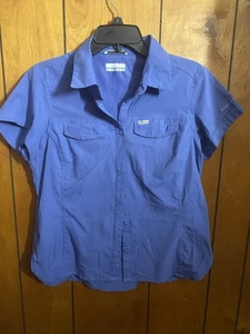 Columbia Damen PFG Kurzarm Shirt Omni-Shade belüftet Größe Large blau - Bild 1 von 9