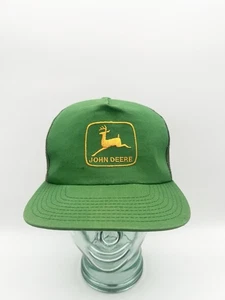 Vintage 90s John Deere Mesh Snapback Trucker Hat Cap Green Yellow - Bild 1 von 10
