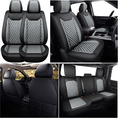 Leather Car Seat Covers Full Set Cushion-For Dodge Ram 1500 2008-2024 2500 3500 - Image 1 of 4
