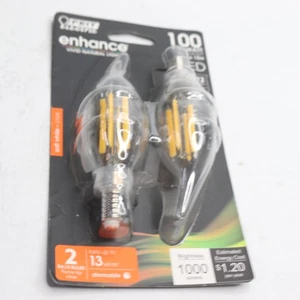 (2-Pk) Feit Electric Filament LED Bulb Flame Tip BA10 Lamp BPCFC100927FI/2 - Picture 1 of 4