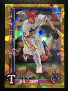 2025 Topps Chrome Sapphire Corey Seager #24 Gold /50 Texas Rangers - Bild 1 von 2
