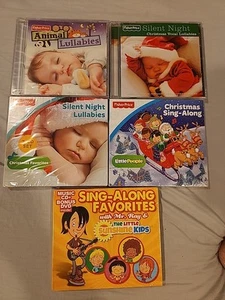 Fisher-Price Lot Of 5 Cds New Silent Night, animal Lullabies, Silent Night - Picture 1 of 8
