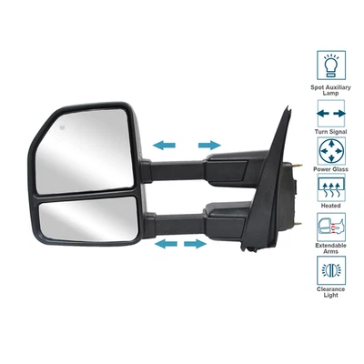Towing Mirror Power Heated For 2017-2020 Ford F-250 F-350 Super Duty Driver Side - Image 1 of 4