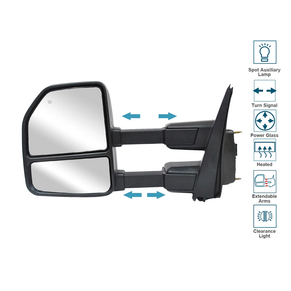 Towing Mirror Power Heated For 2017-2020 Ford F-250 F-350 Super Duty Driver Side - Image 1 of 4