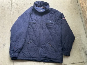 FUBU John Caledon Quilted Jacket XXXL Navy Blue Limited Edition Flags Vintage - Picture 1 of 9