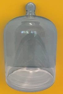 Glass Cloche 7in x 5in Candle Holder Clear Pillar Dome Great Gift Idea - Picture 1 of 9