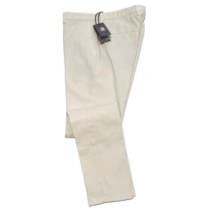 Pantalone Uomo Classico Martin Zelo Slim Latte base Twill Cotone Stretch Zip 48 - Imagen 1 de 4