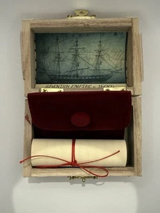 Spanish Empire Pirate Bronze Cob 1600’s Treasure Chest - Picture 1 of 4