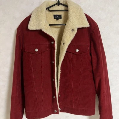 A.P.C. Mouton Boa Jacket, Red, Men's, Size M, From Japan, i21390 - Image 1 of 3