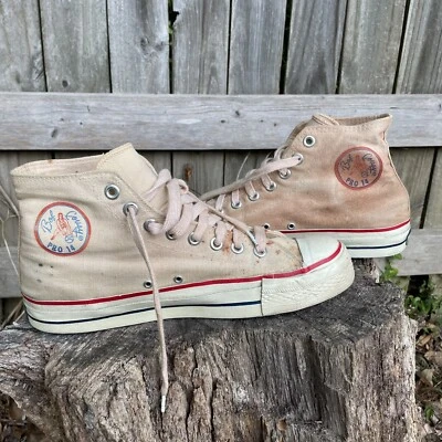 Bob Cousy Rare Vintage 50s Cream High Top Basketball Shoes Size 8 Mens  - Image 1 of 4