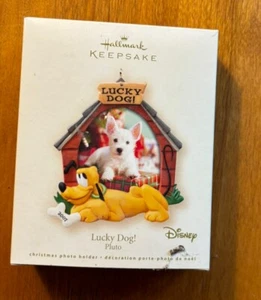 Hallmark Keepsake 2007 adorno de Navidad perro de la suerte Plutón soporte para fotos "NUEVO"  - Imagen 1 de 1