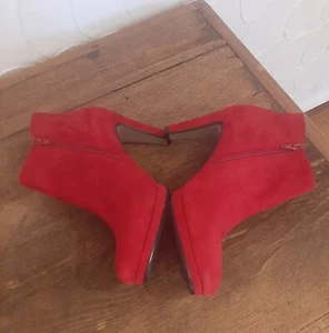Gabor elegante Damen LEDER Stiefelette Gr.42,5 NEU Rauleder ROT - Bild 1 von 8