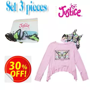 Justice Mädchen Gr. M 10 Collection X Langarm 2-Fer Swing T-Shirt, PINK - Bild 1 von 16