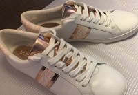 irving leather and logo stripe sneaker