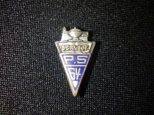 "P.S 64" Service Sterling Silver Triangle Enamel Lapel 3/4" Pin Pendant Charm - Picture 1 of 7
