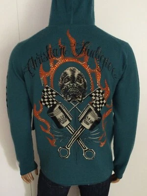 Cárdigan Chaqueta Suéter Ed Hardy Para Hombre Cremallera Completa Talla L Foto 1 de 4