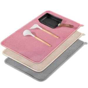 3 Pcs Xxl Dish Drying Mats24—17" Absorbent Microfiber Drainer Matkitchen Counter - Picture 1 of 7