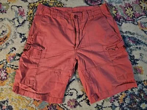 Polo Ralph Lauren klassische Passform Utility Canvas Cargoshorts verblasst rot Größe 32 - Bild 1 von 9