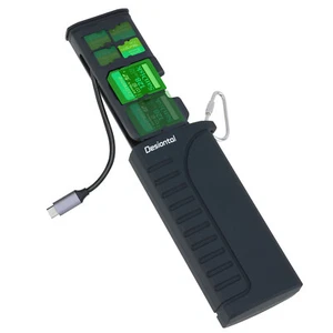 2-in-1 USB Type-C Card Reader & Storage Box Case for 4 SD 6 TF 2 Nano SIM Cards - Picture 1 of 9