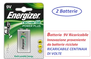 2 batterie ricaricabili Ni-MH 9V ENERGIZER 175 mAh 9 Volt E-Block - Foto 1 di 1