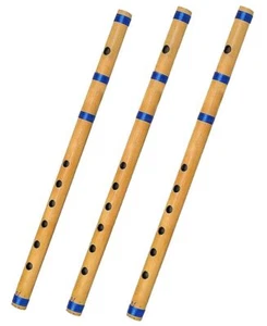 Flute Natural Bamboo  Wooden Indian Musical Instrument Bansuri Scale A+B+c - Picture 1 of 4