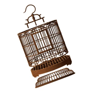 Large Bird Cage Retro Plastic Round Portable Bird Travel Carrier Cage Suitable - Picture 1 of 12