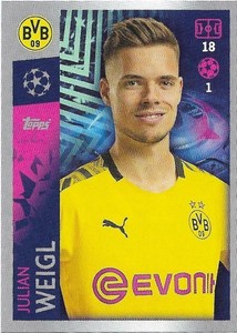 N.127 Julian Weigl Borussia Dortmund - 2019 Champions League 20 Topps