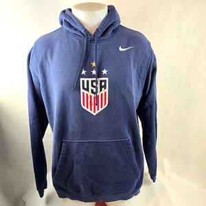 Nike Sweatshirt Mens Large Blue USA Soccer Futbol Pullover Club Fleece Hoodie - Picture 1 of 12