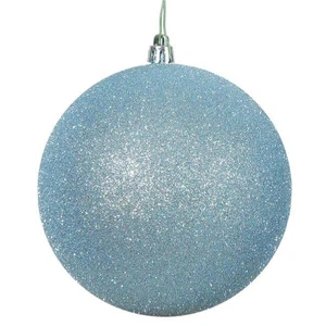 Vickerman N592532DG Baby Blue Glitter Drilled Cap Ball Ornament  10 in. - Picture 1 of 1